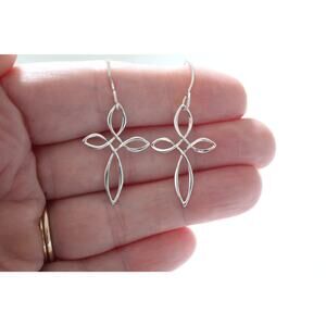 Sterling Silver Celtic Style Cross Earrings